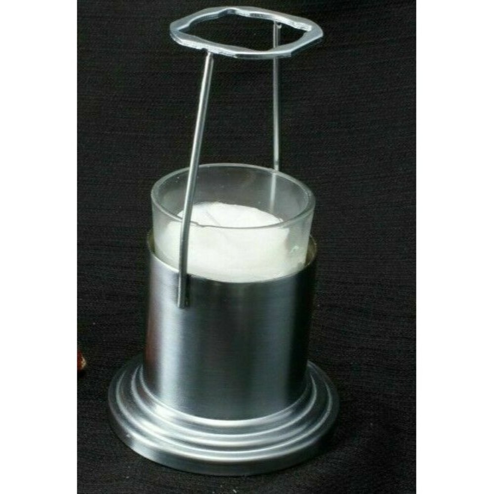 Ambria Votive Candle Holder Silver Metal 5.5 Inches Tall Without Shade